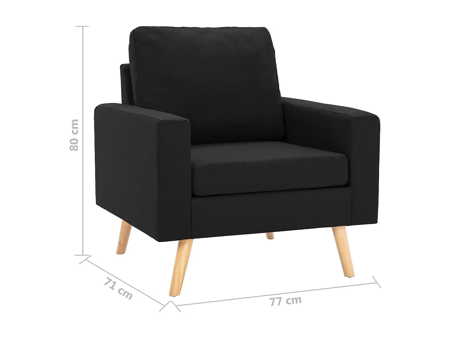 Fauteuil Noir Tissu Louva
