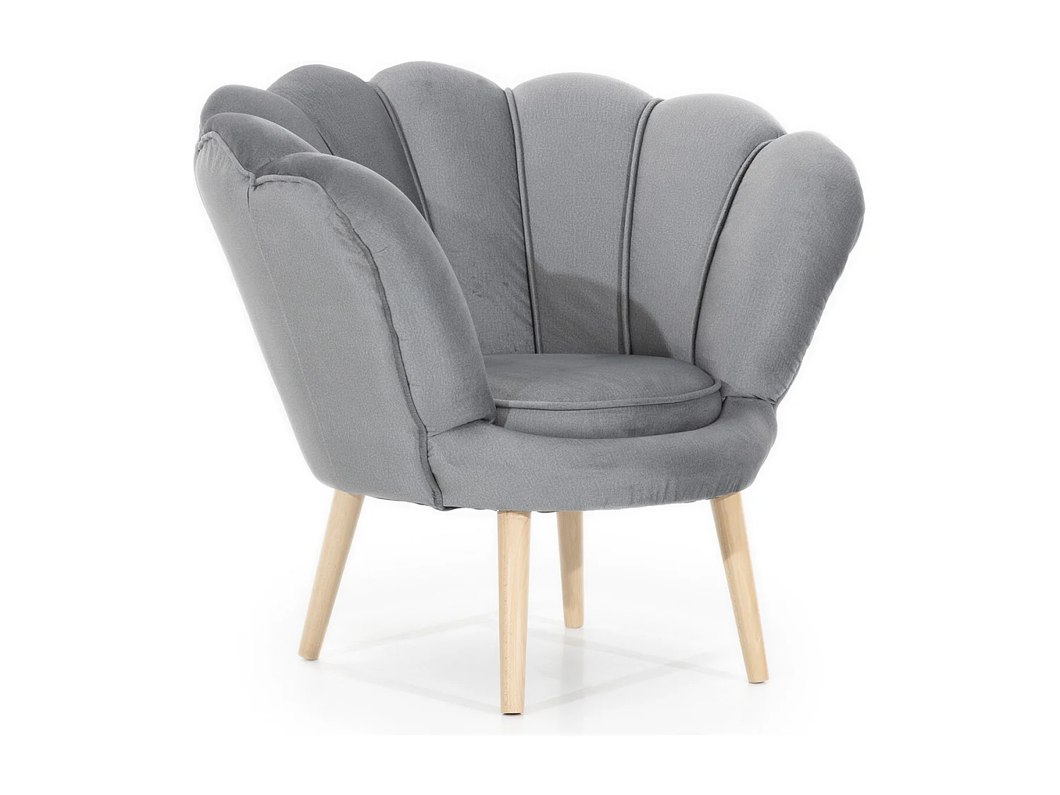 Fauteuil coquillage velours rose Skidra