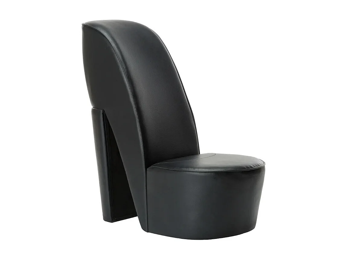 Fauteuil simili cuir noir Fahionly