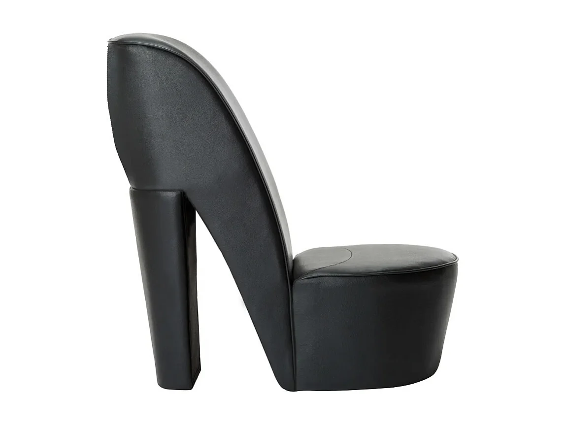 Fauteuil simili cuir noir Fahionly
