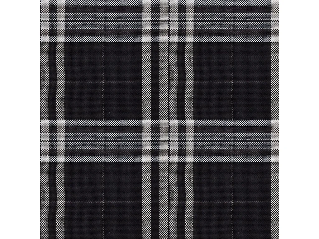Fauteuil avec coussin noir tissu à grand carreaux