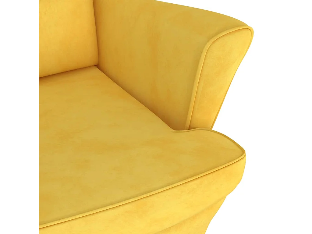 Fauteuil Jaune moutarde Velours