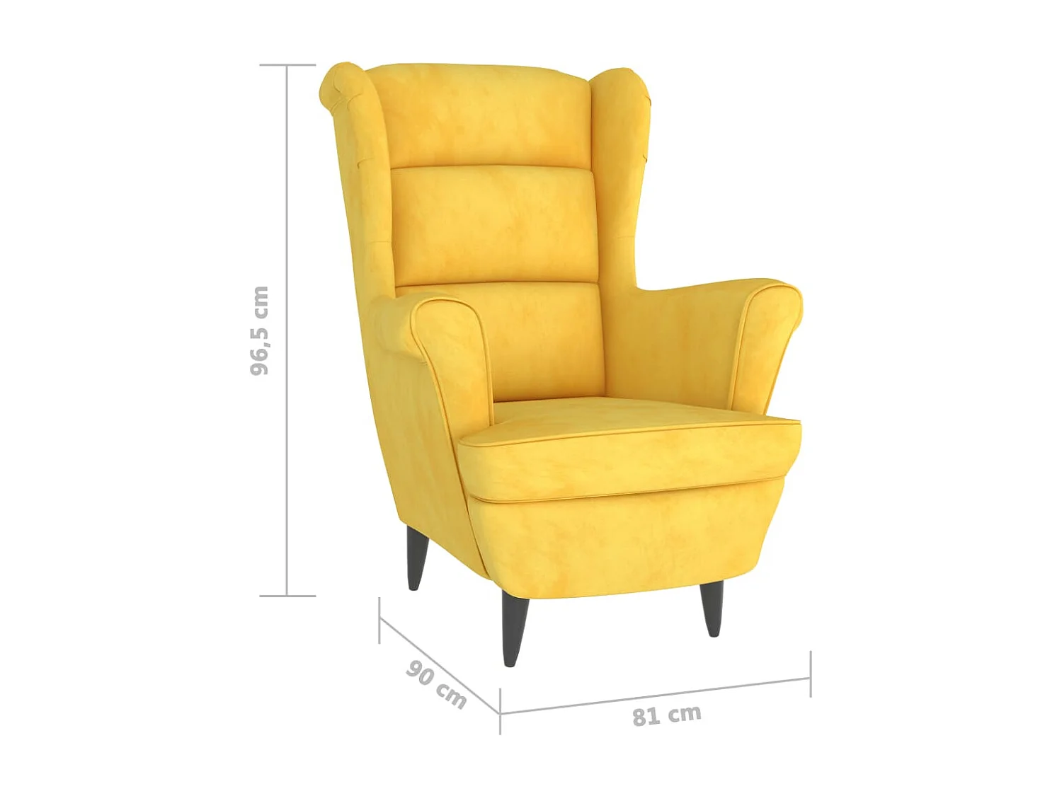 Fauteuil Jaune moutarde Velours