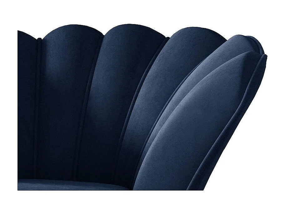 Skidra marineblauwe fluwelen schelpfauteuil