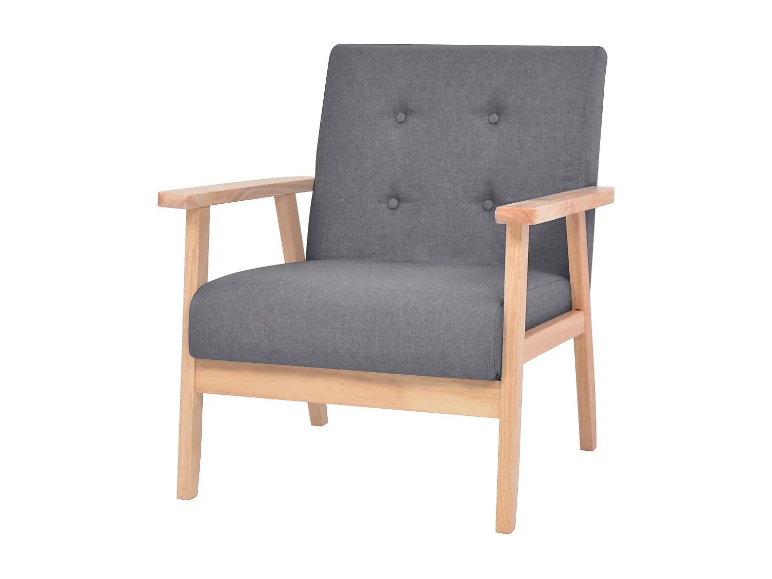Fauteuil capitonné tissu gris foncé Fentie
