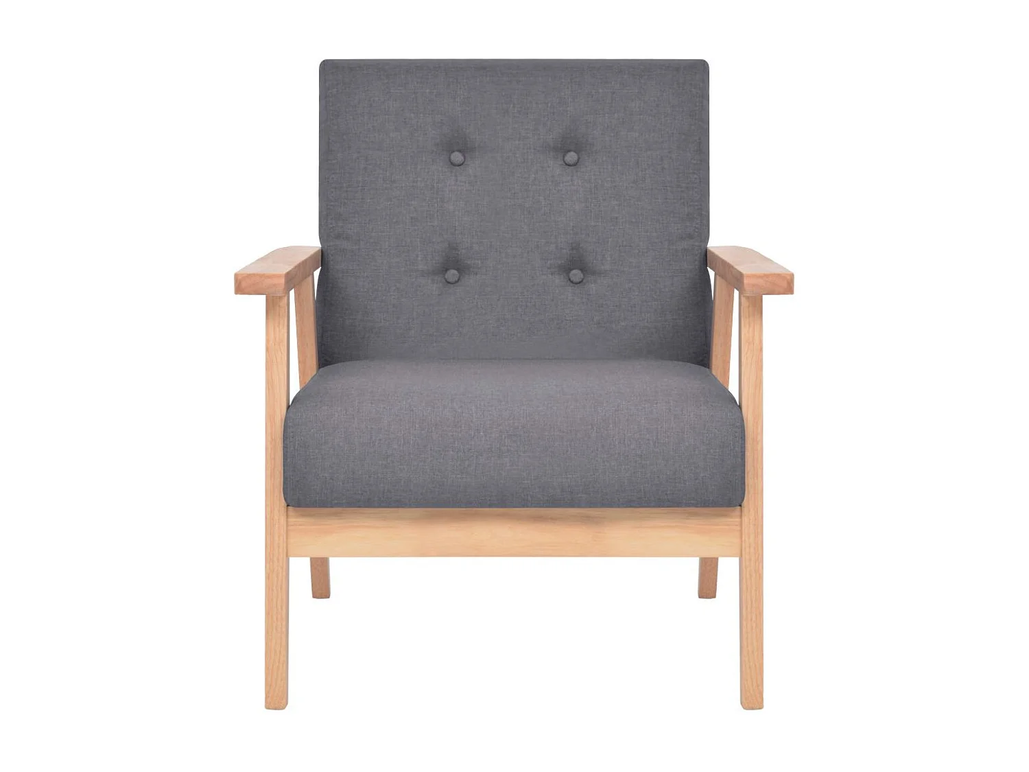 Fauteuil capitonné tissu gris foncé Fentie