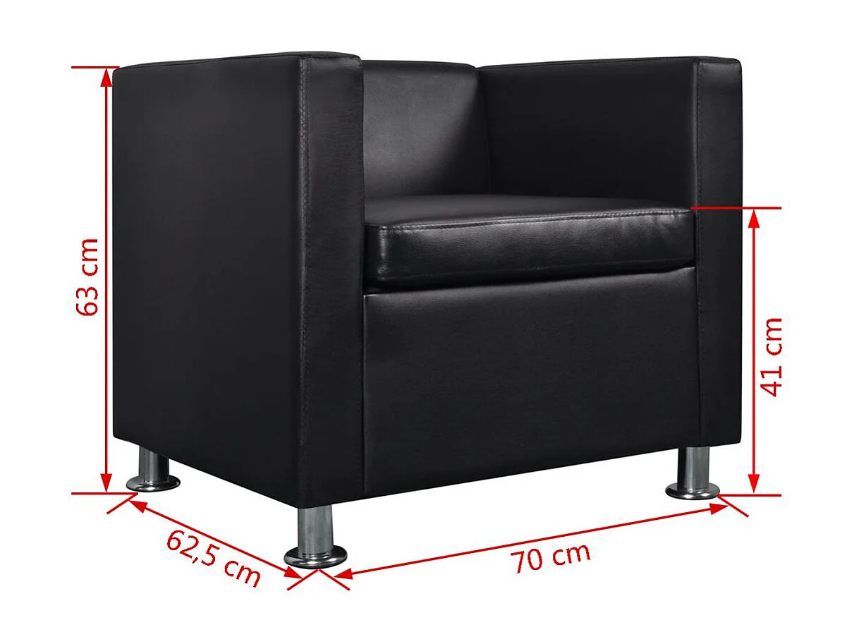 Fauteuil Noir Similicuir 2