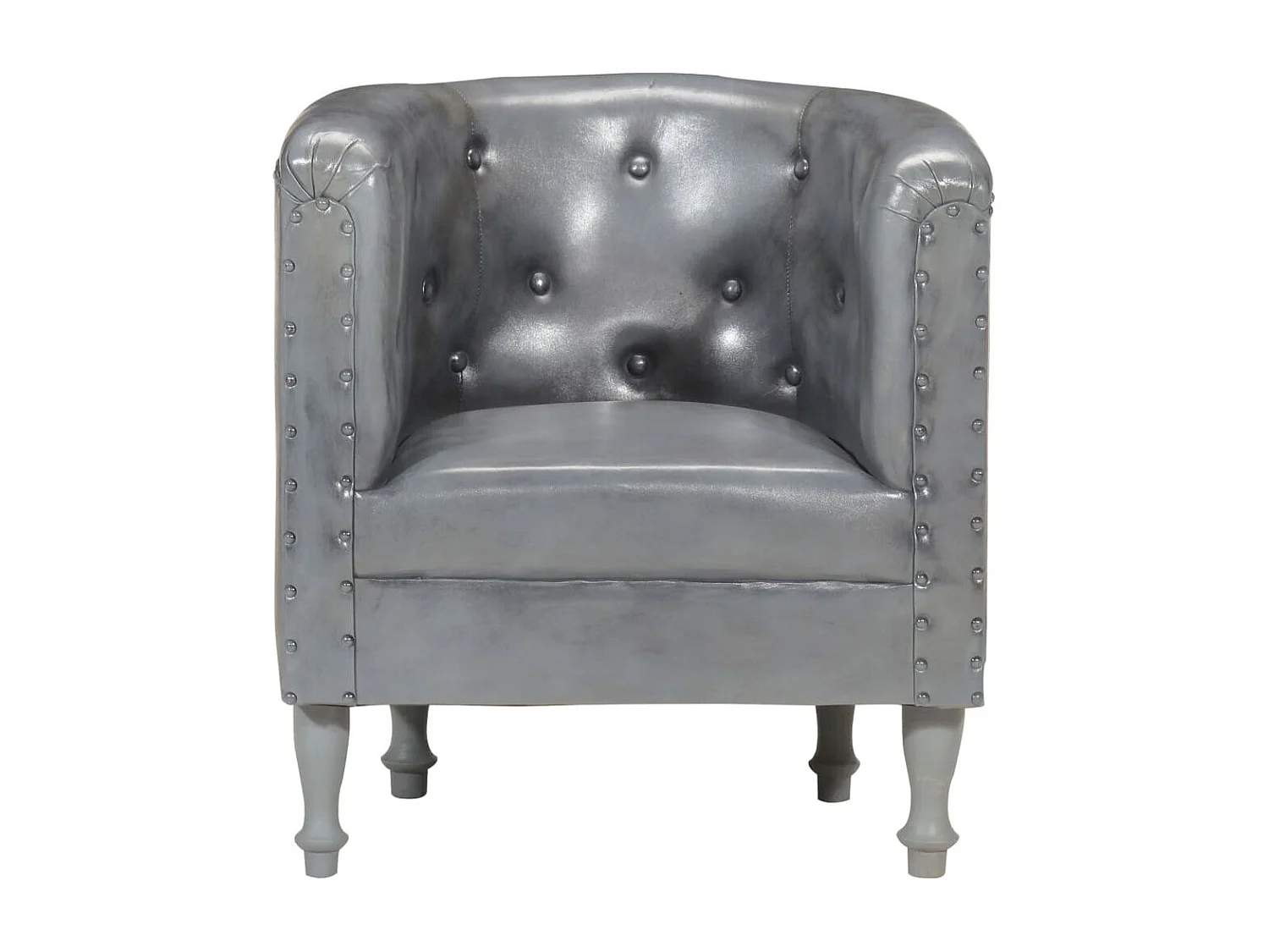 Fauteuil Gris Cuir véritable 9