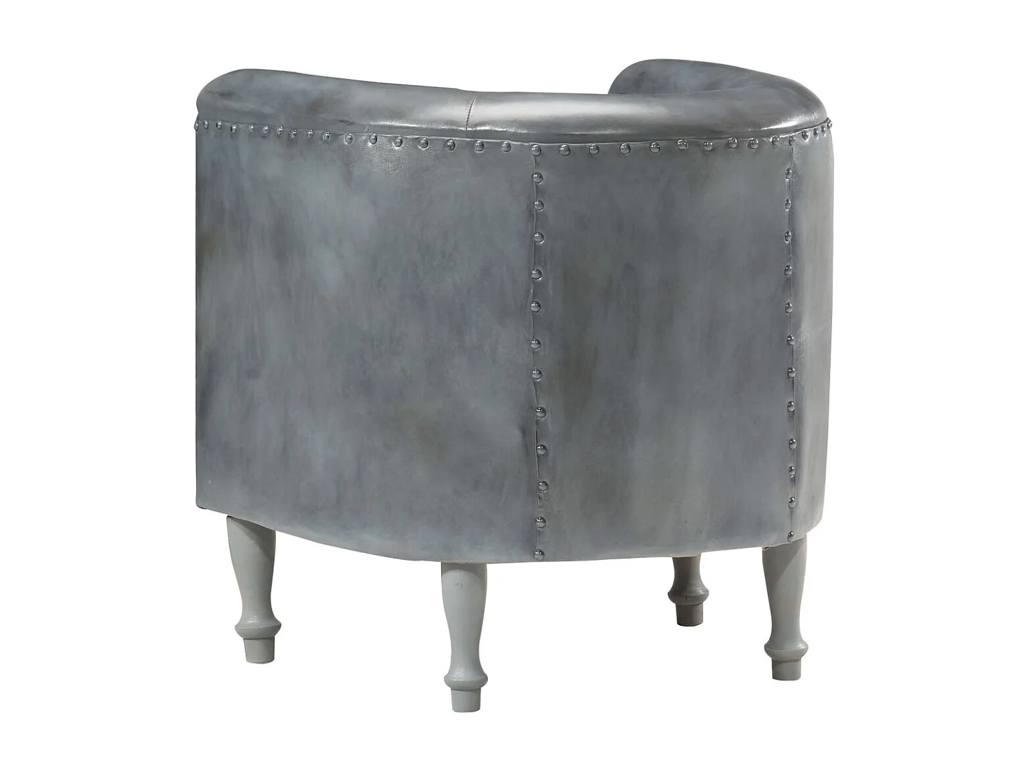 Fauteuil Gris Cuir véritable 9