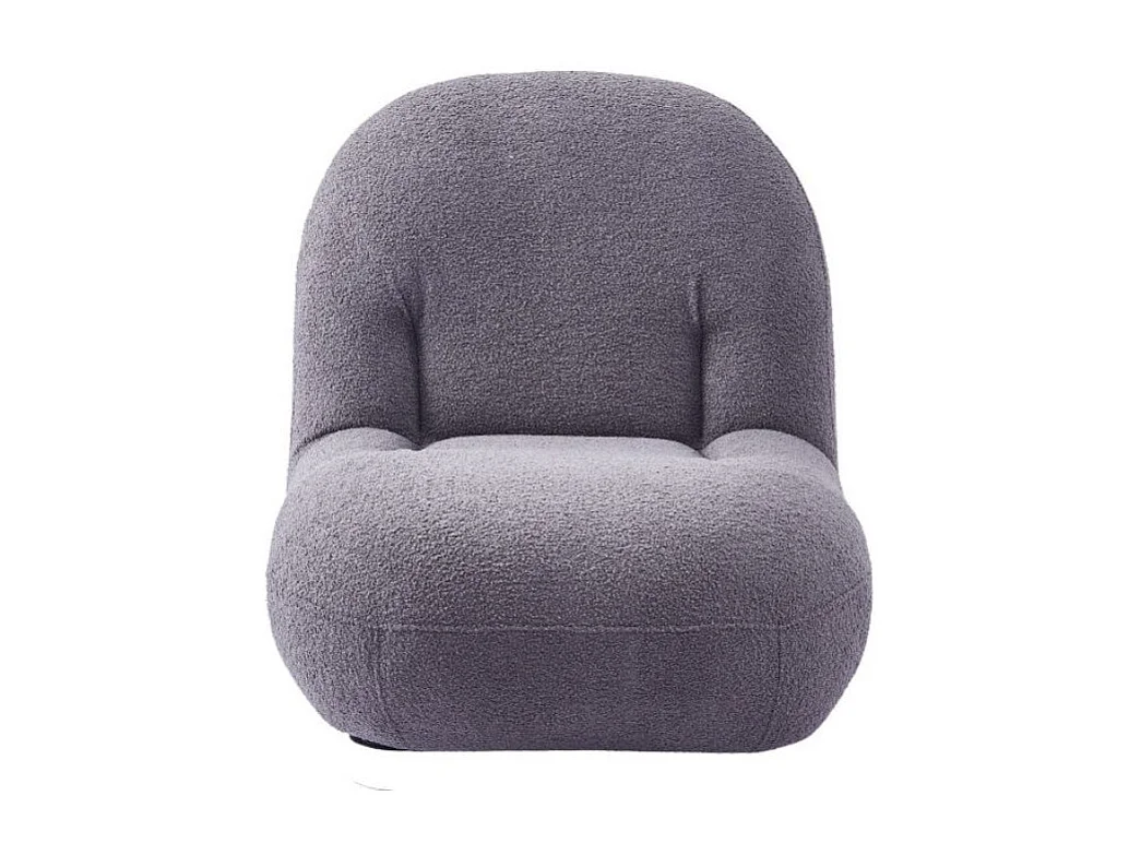 Fauteuil design tissu molletonnés et pied acier LOVA-Gris foncé