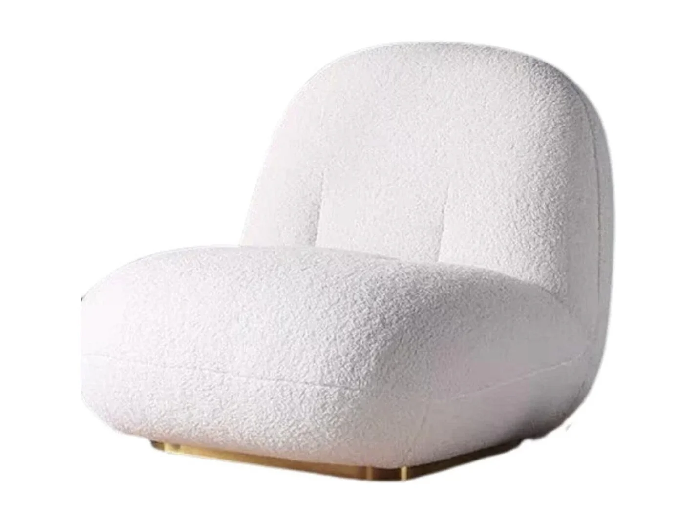 Fauteuil design tissu molletonnés et pied acier LOVA-Gris foncé