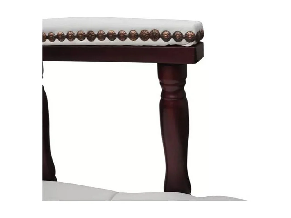 Fauteuil avec accoudoir cuir et bois massif blanc Nouram