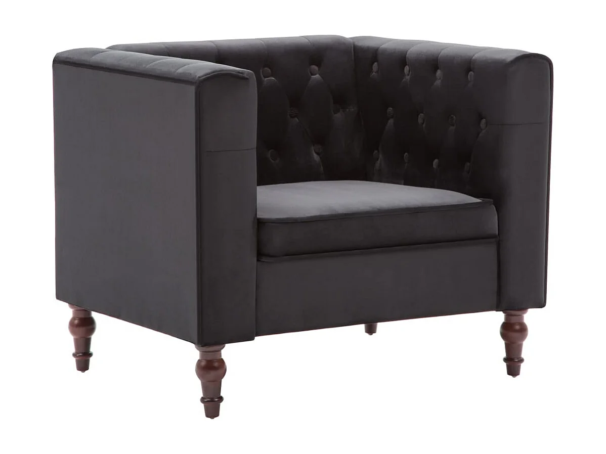 Fauteuil Noir Velours 4
