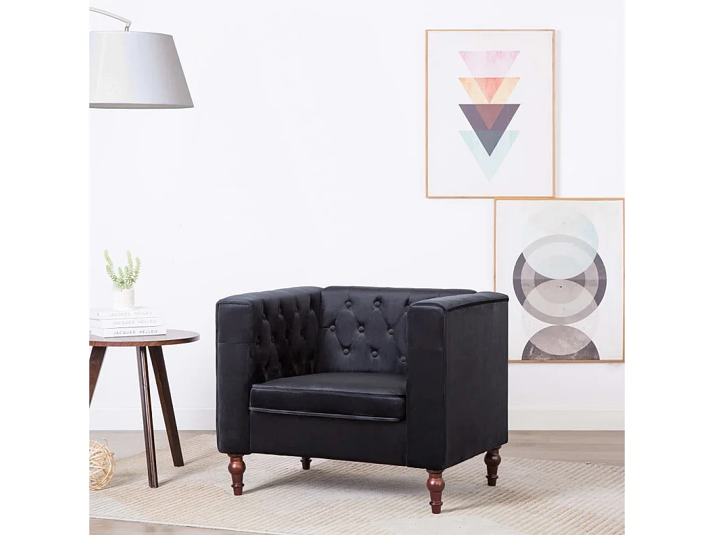 Fauteuil Noir Velours 4