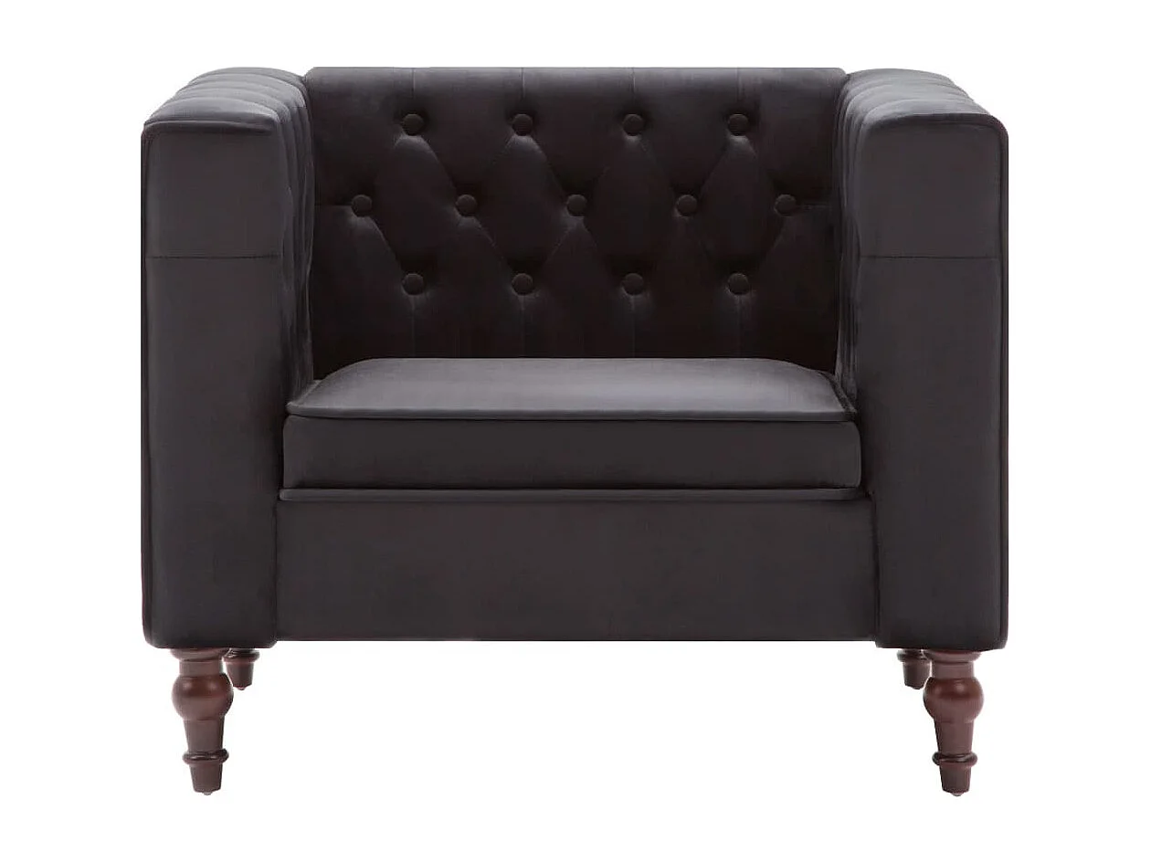 Fauteuil Noir Velours 4