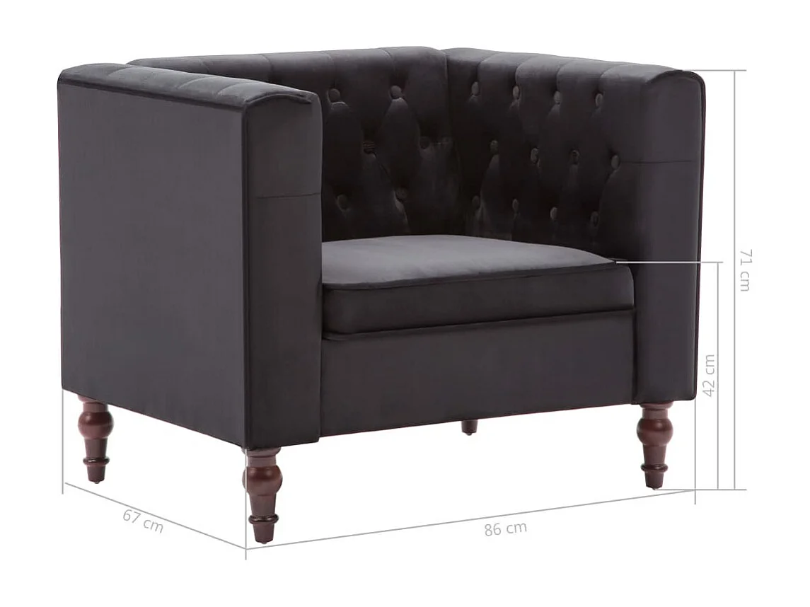 Fauteuil Noir Velours 4
