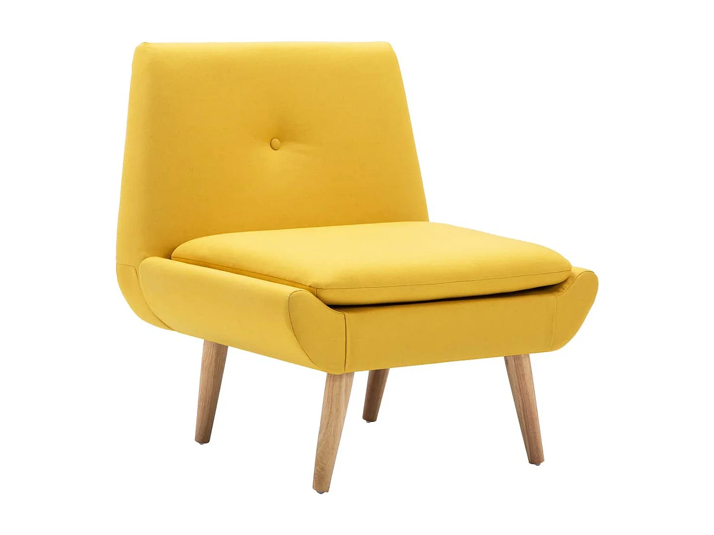 Fauteuil ans accoudoir Jaune Tissu