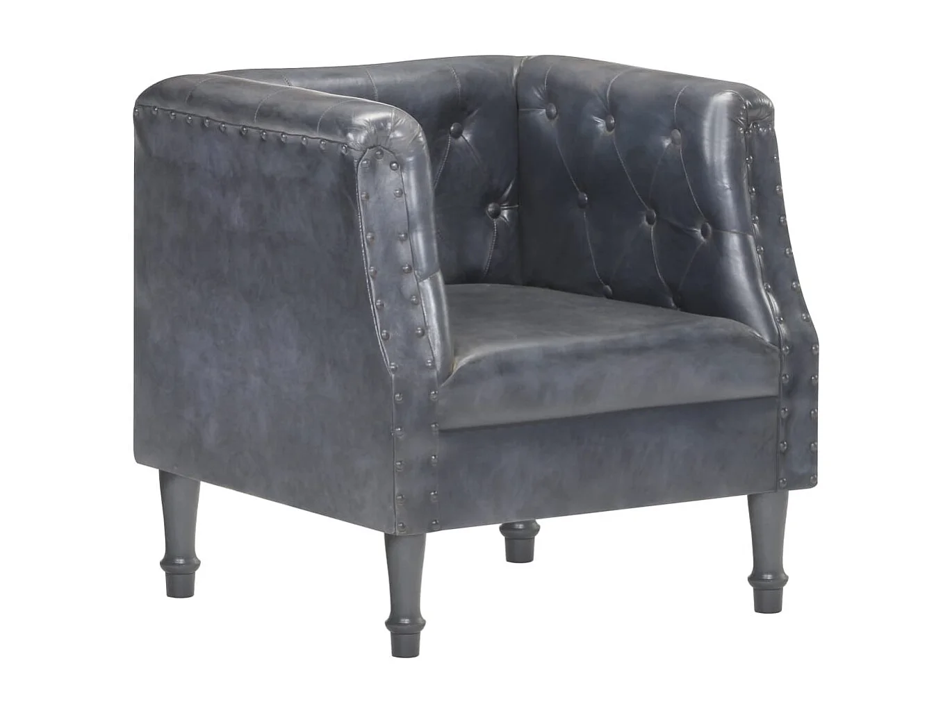Fauteuil Gris Cuir véritable