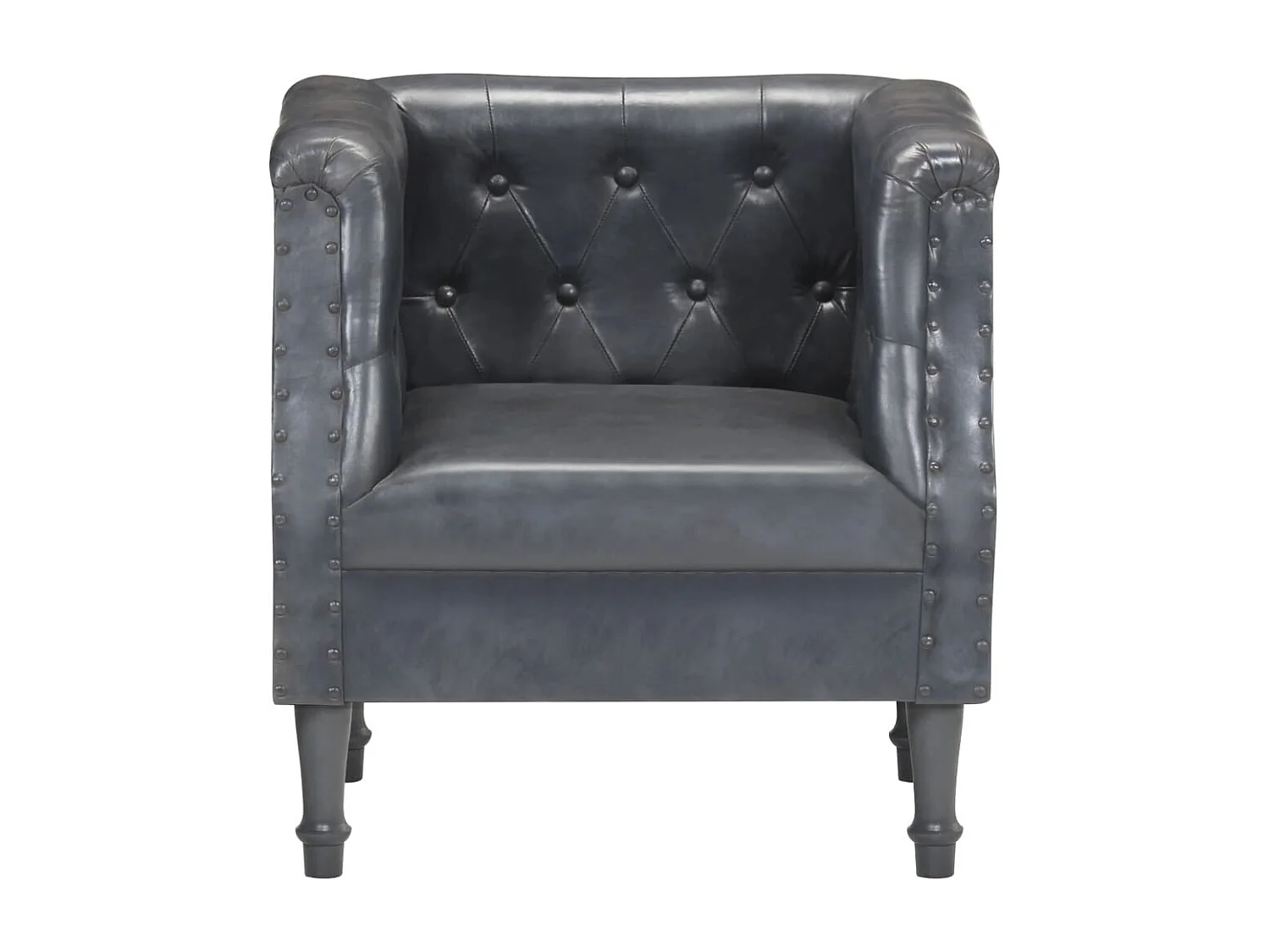 Fauteuil Gris Cuir véritable