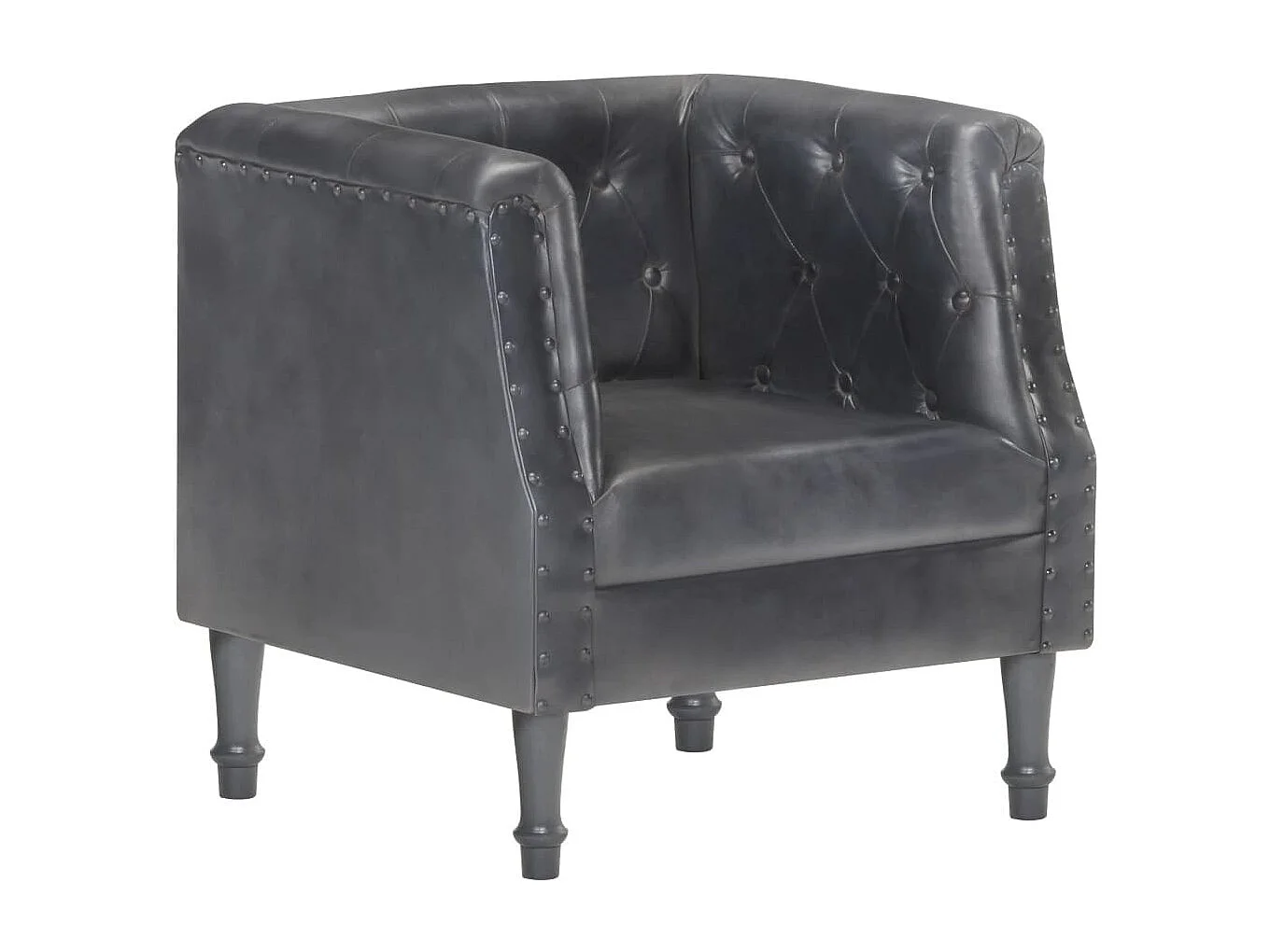 Fauteuil Gris Cuir véritable