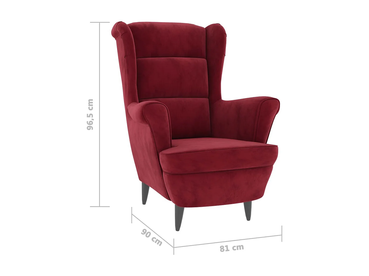 Fauteuil Rouge bordeaux Velours