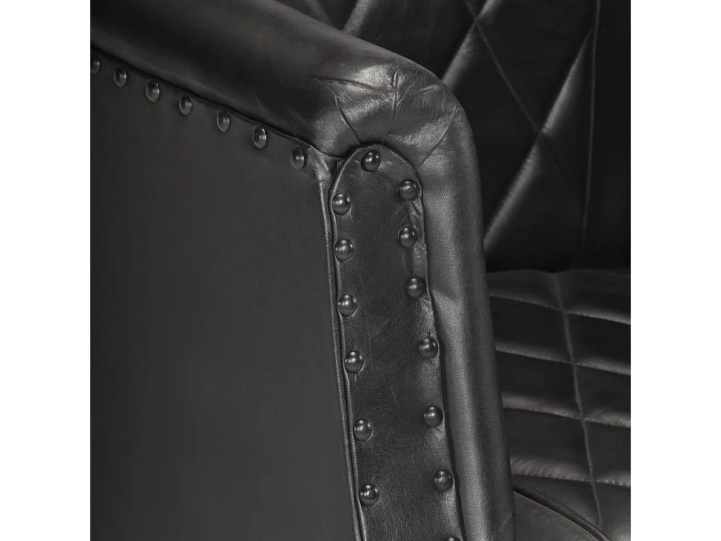 Fauteuil Noir Cuir véritable de chèvre