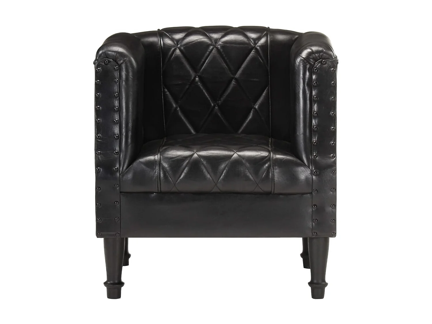Fauteuil Noir Cuir véritable de chèvre