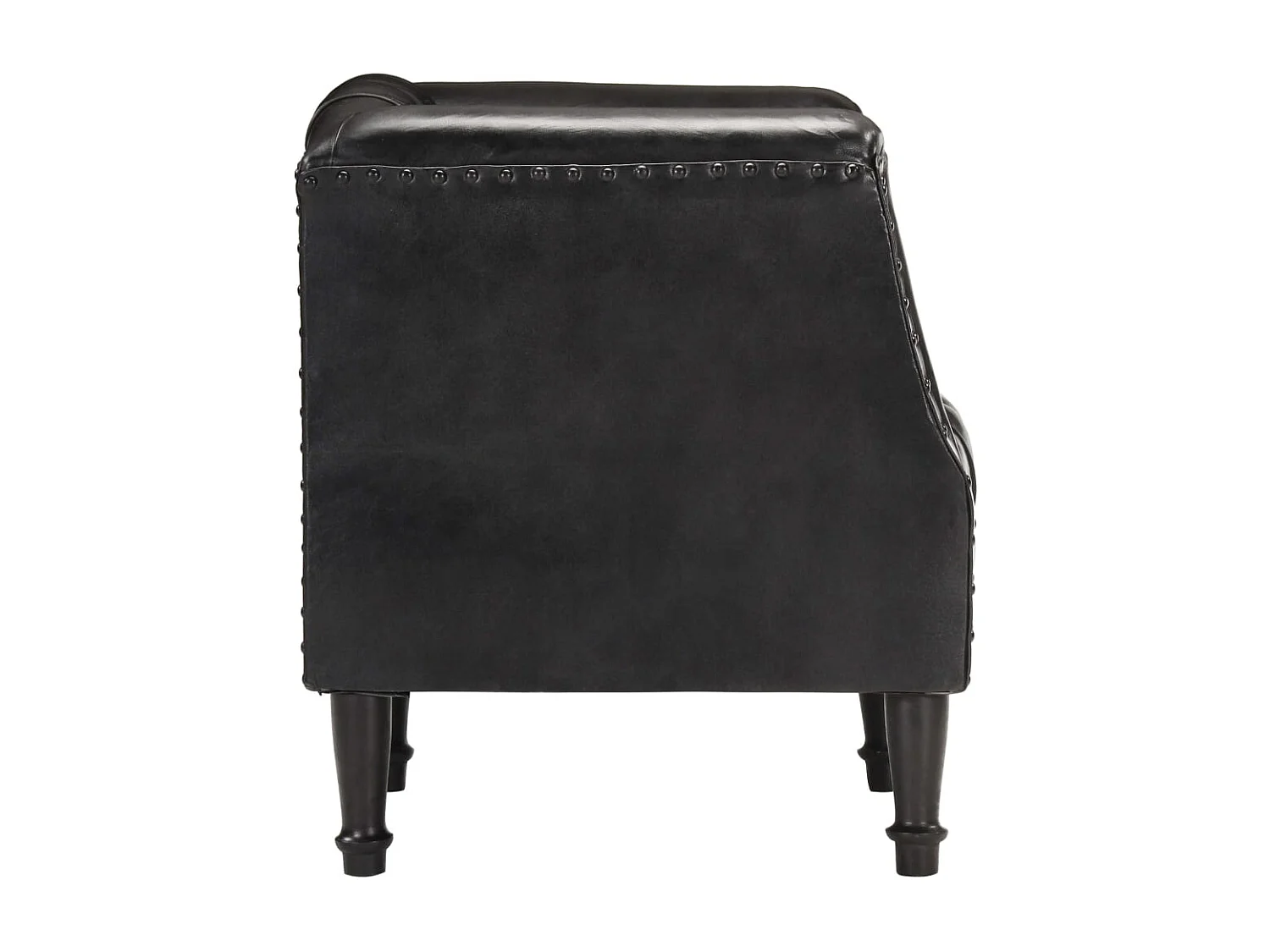 Fauteuil Noir Cuir véritable de chèvre