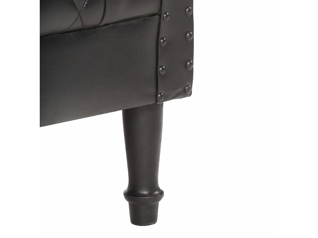 Fauteuil Noir Cuir véritable de chèvre