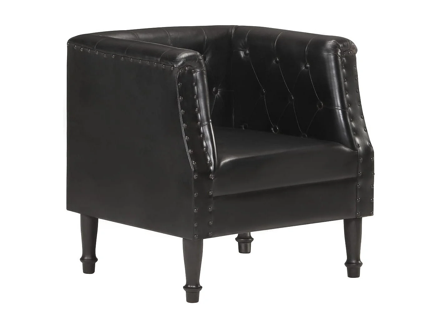 Fauteuil Noir Cuir véritable 7