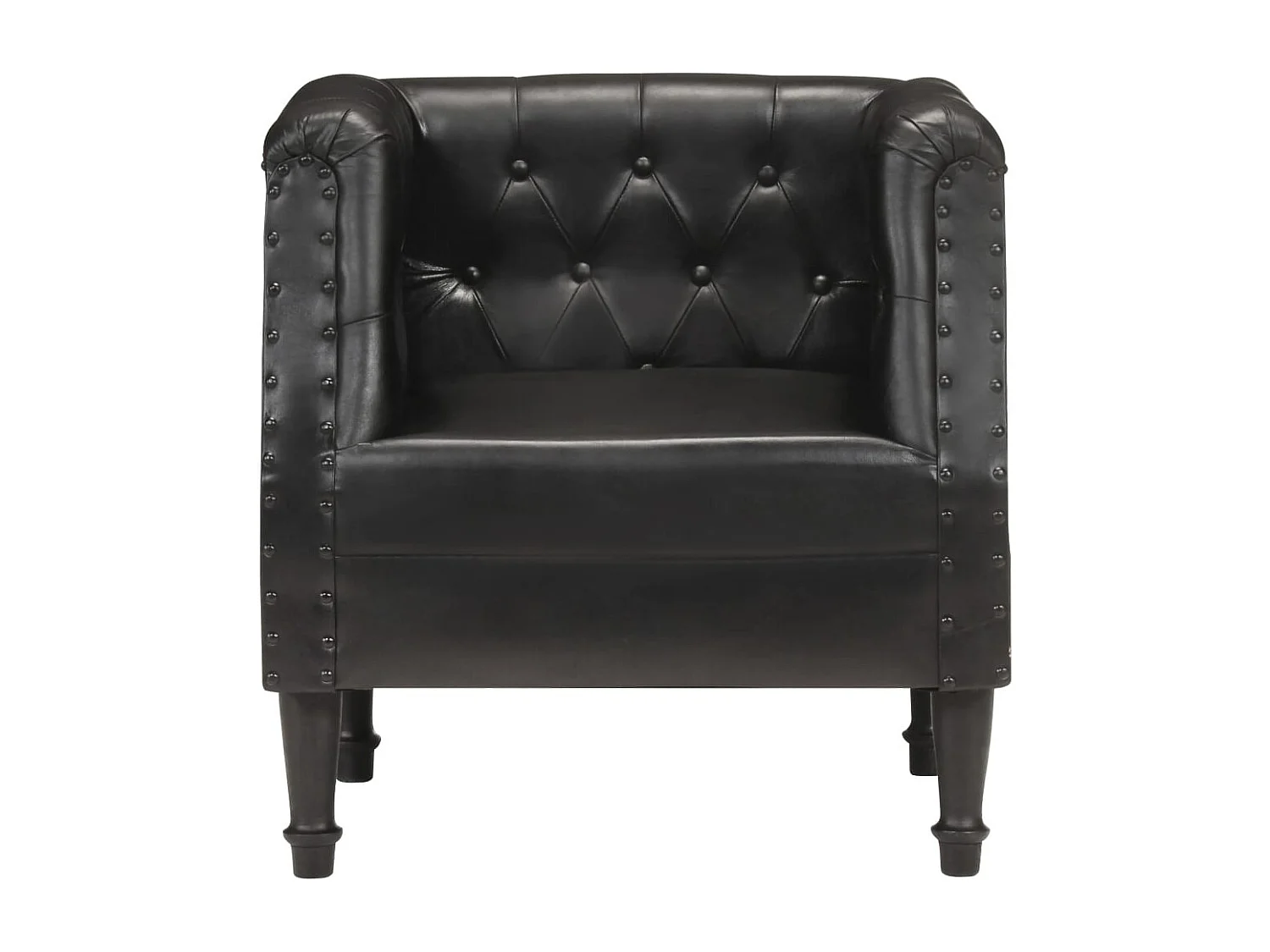 Fauteuil Noir Cuir véritable 7