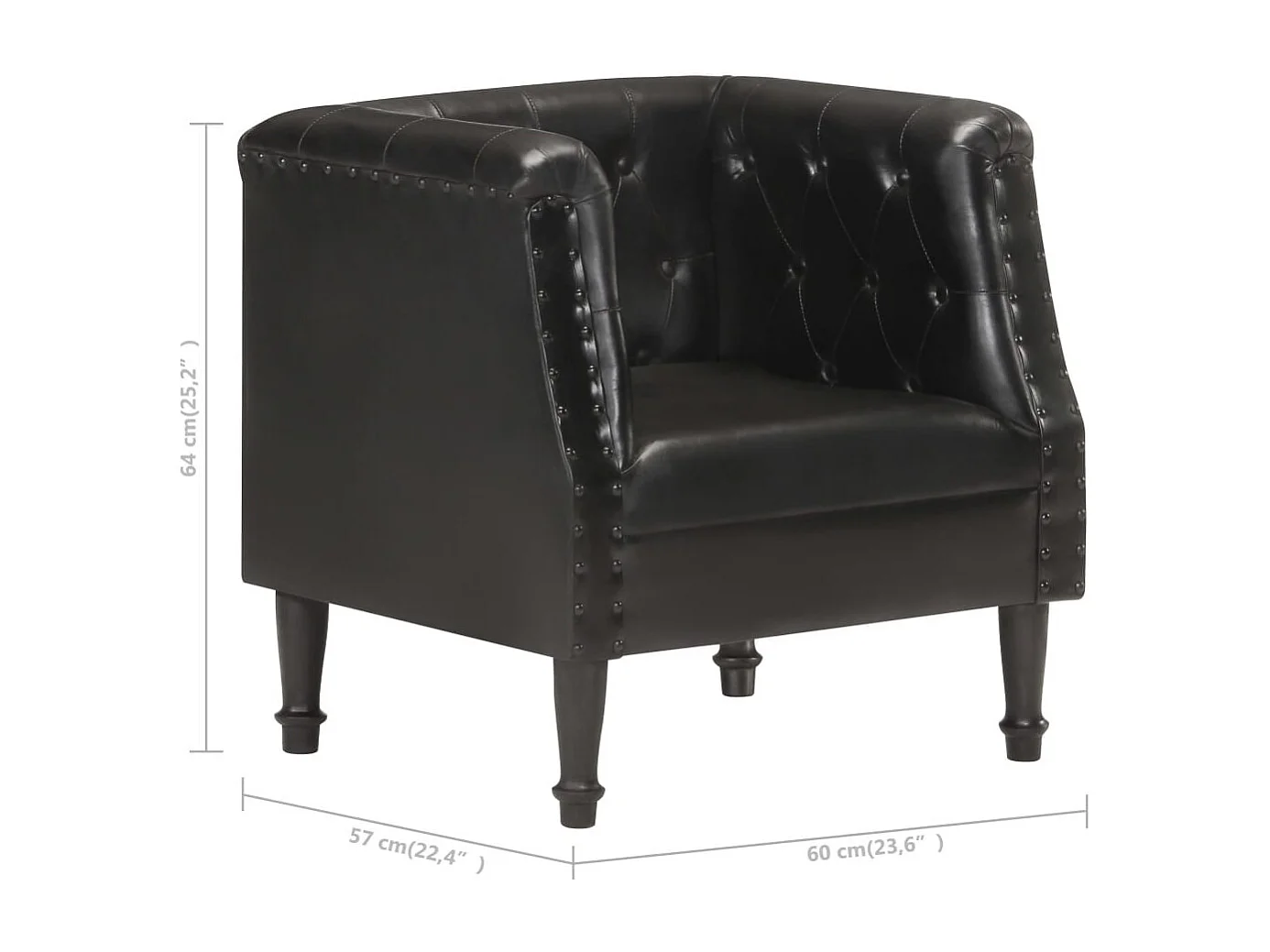Fauteuil Noir Cuir véritable 7