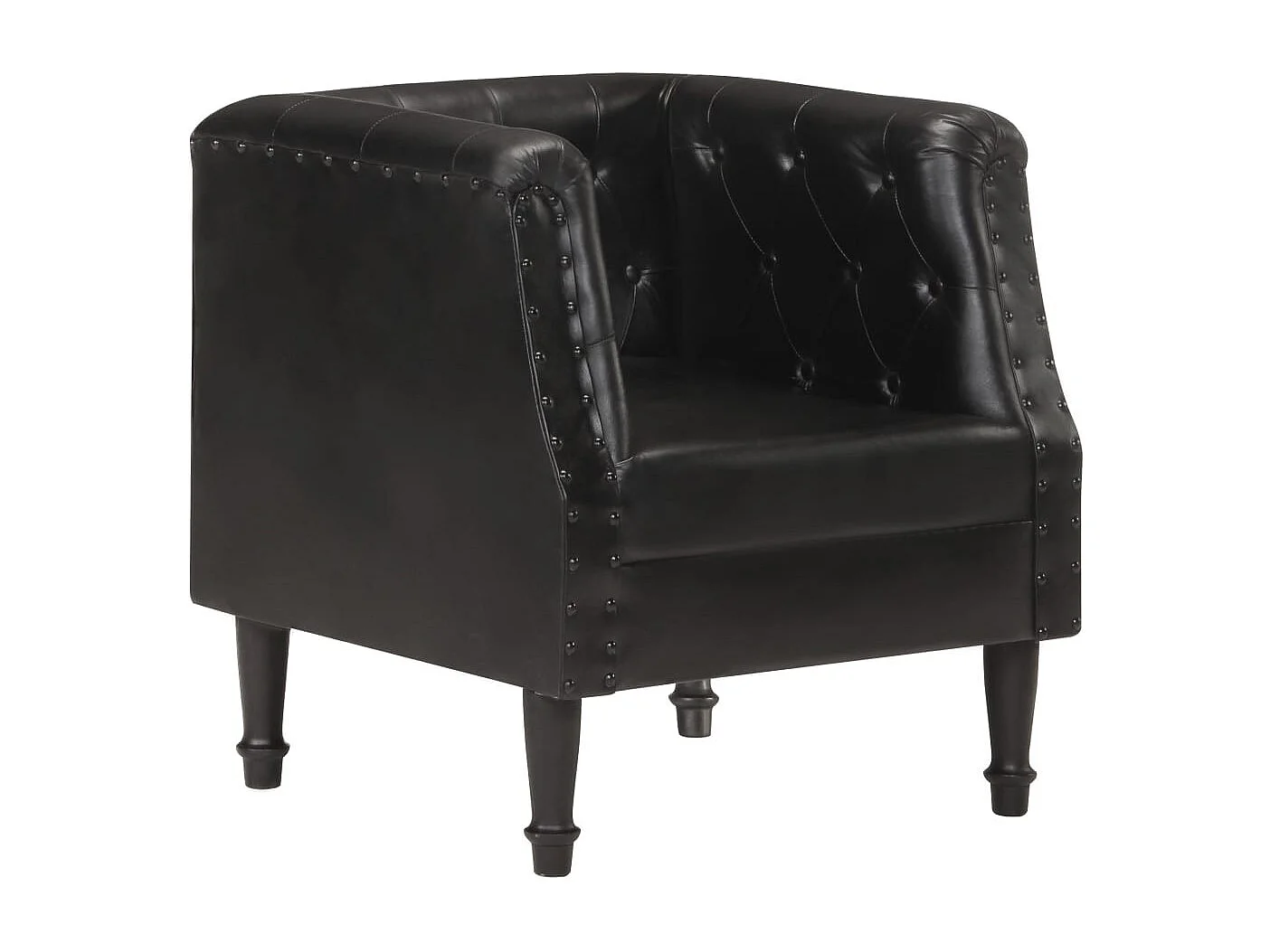 Fauteuil Noir Cuir véritable 7