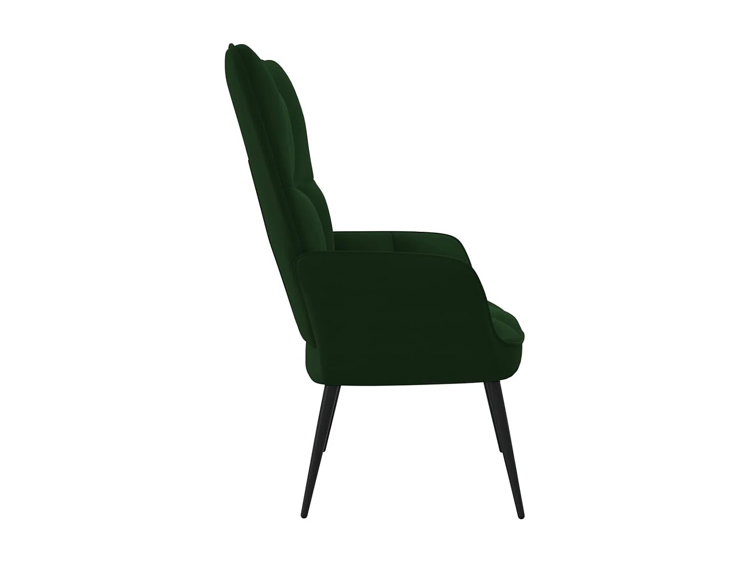 Fauteuil bergère Vert foncé Velours