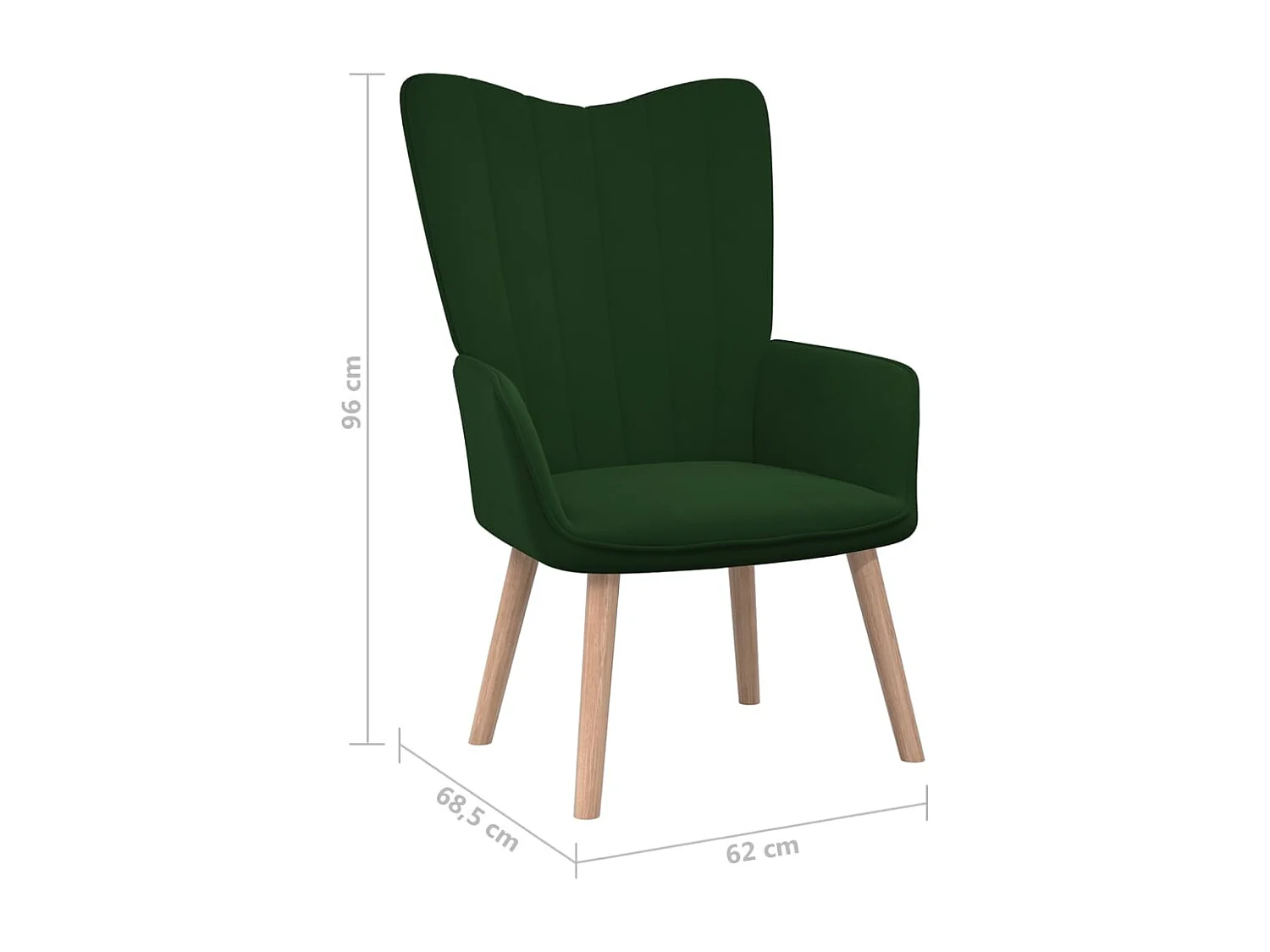 Fauteuil scandinave Vert foncé Velours