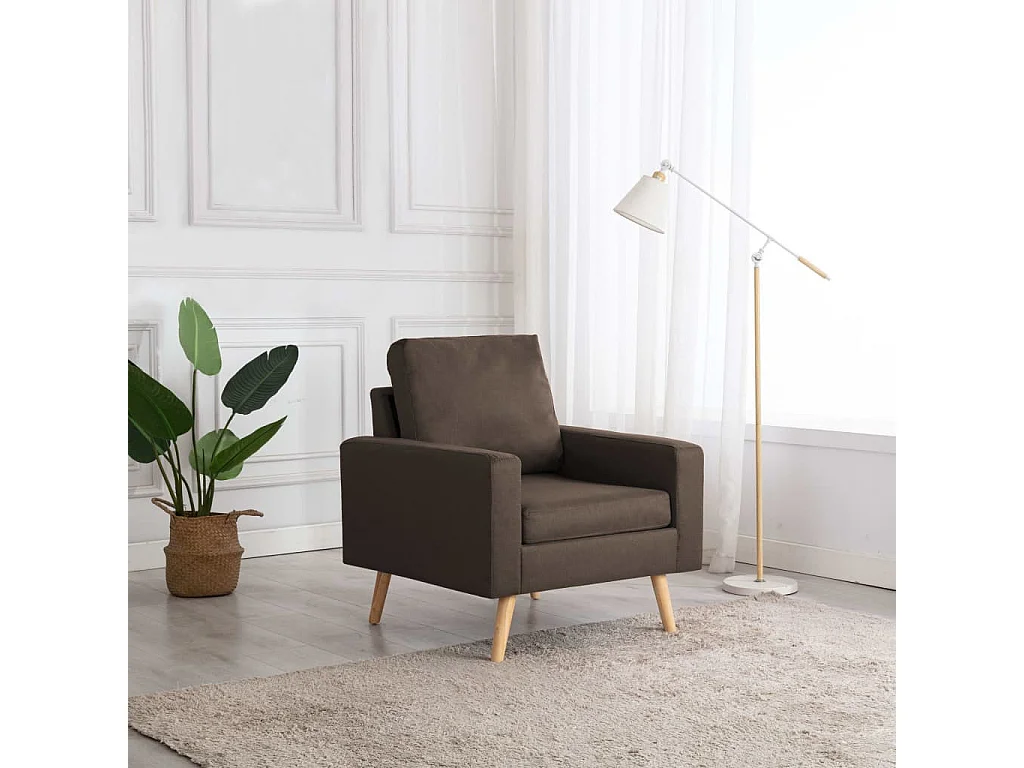 Fauteuil Marron Tissu Louva