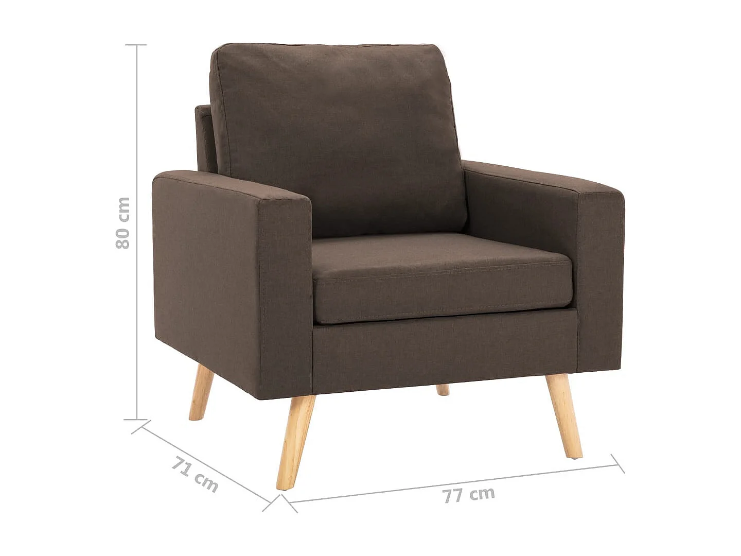 Fauteuil Marron Tissu Louva