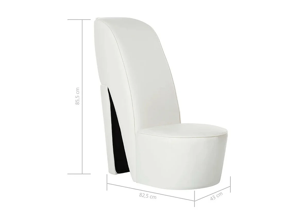 Fauteuil simili cuir blanc Fahionly
