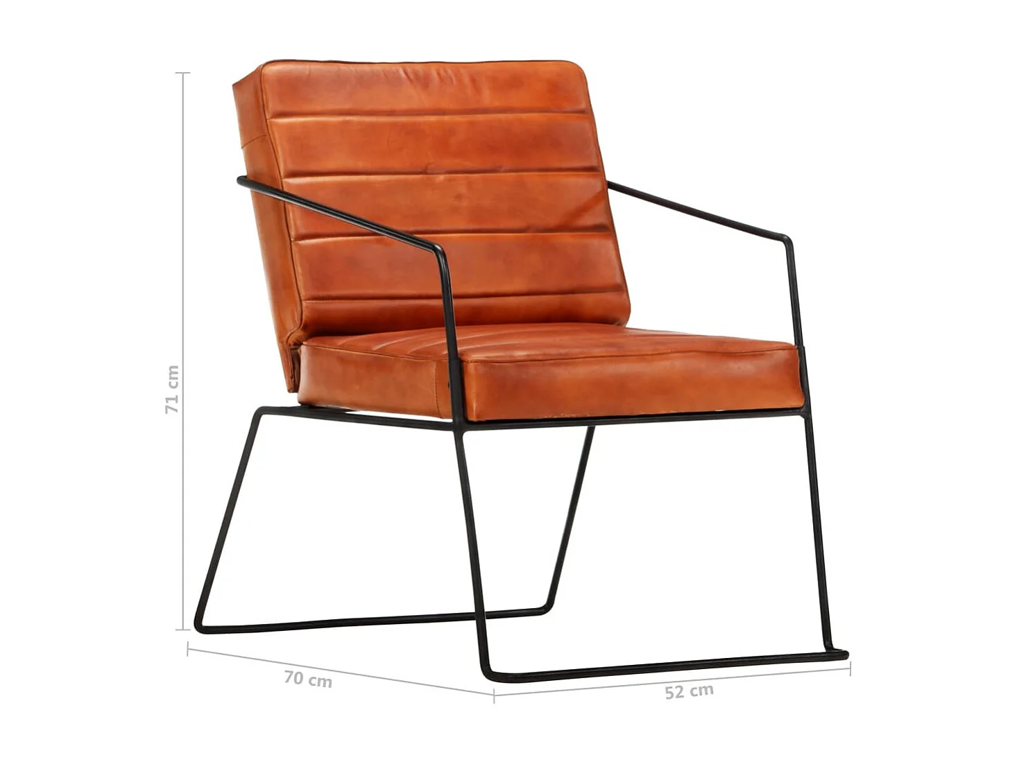 Fauteuil Brun roux Cuir véritable 2