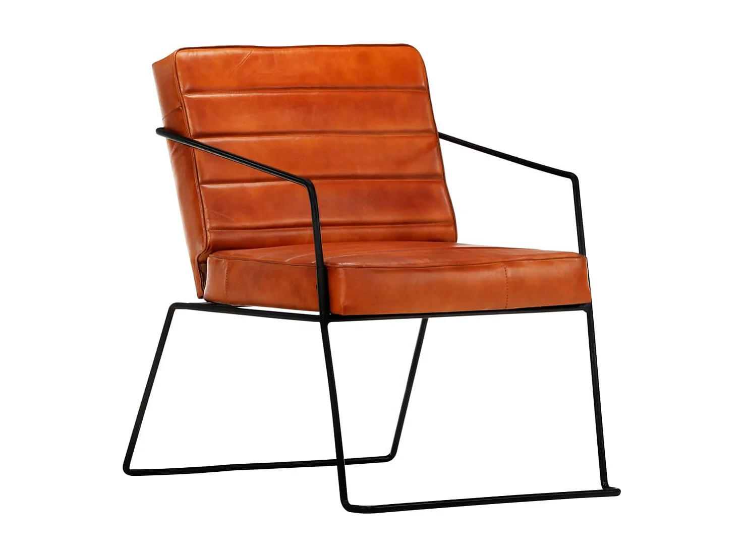 Fauteuil Brun roux Cuir véritable 2