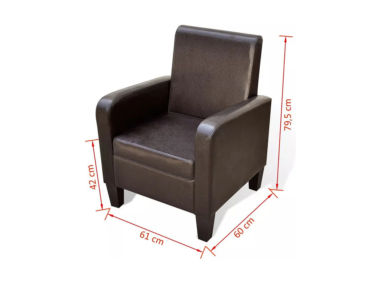 Fauteuil Marron Similicuir 3