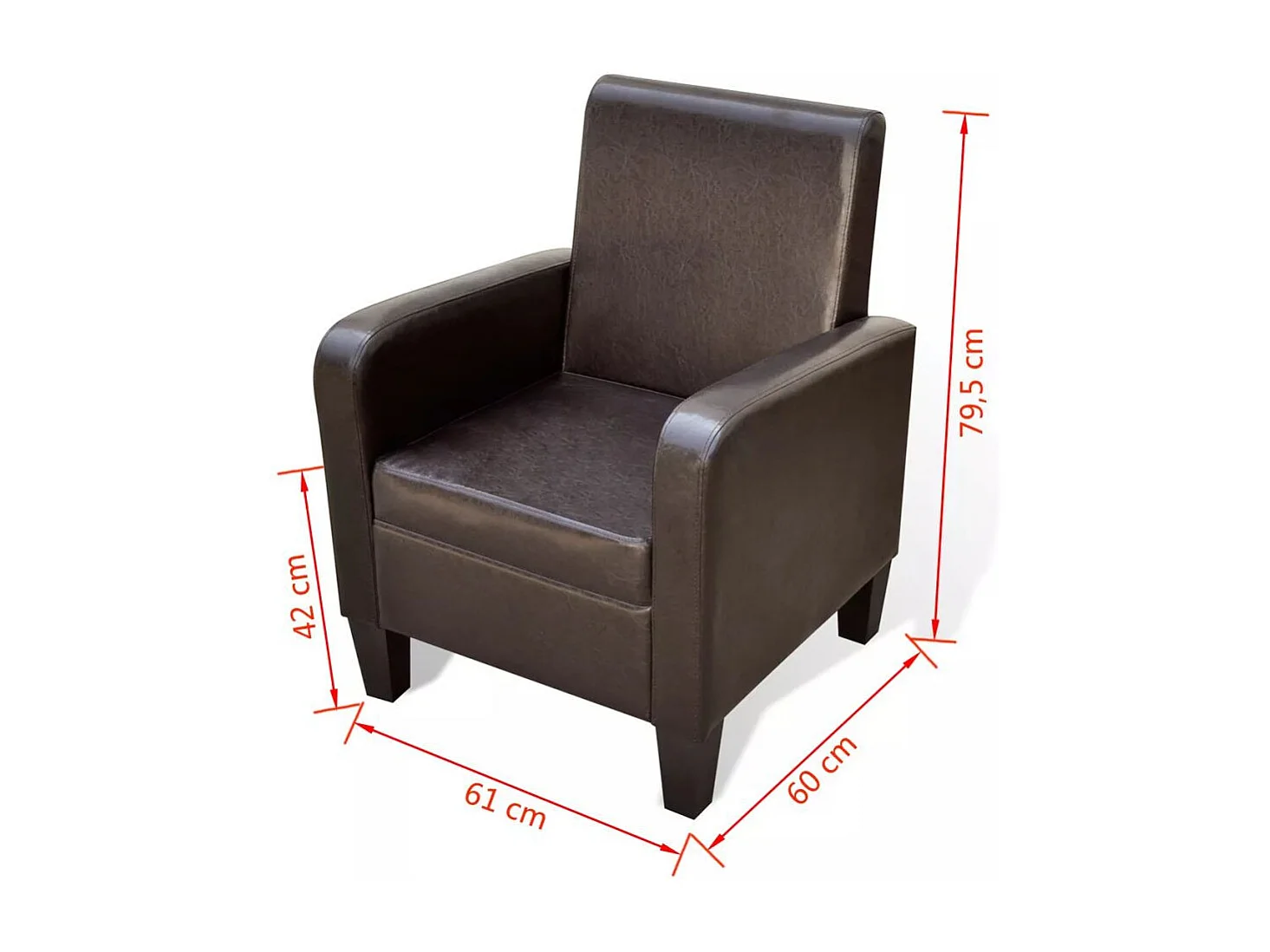 Fauteuil Marron Similicuir 3