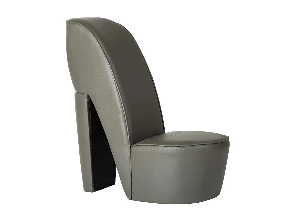 Fauteuil simili cuir gris Fahionly