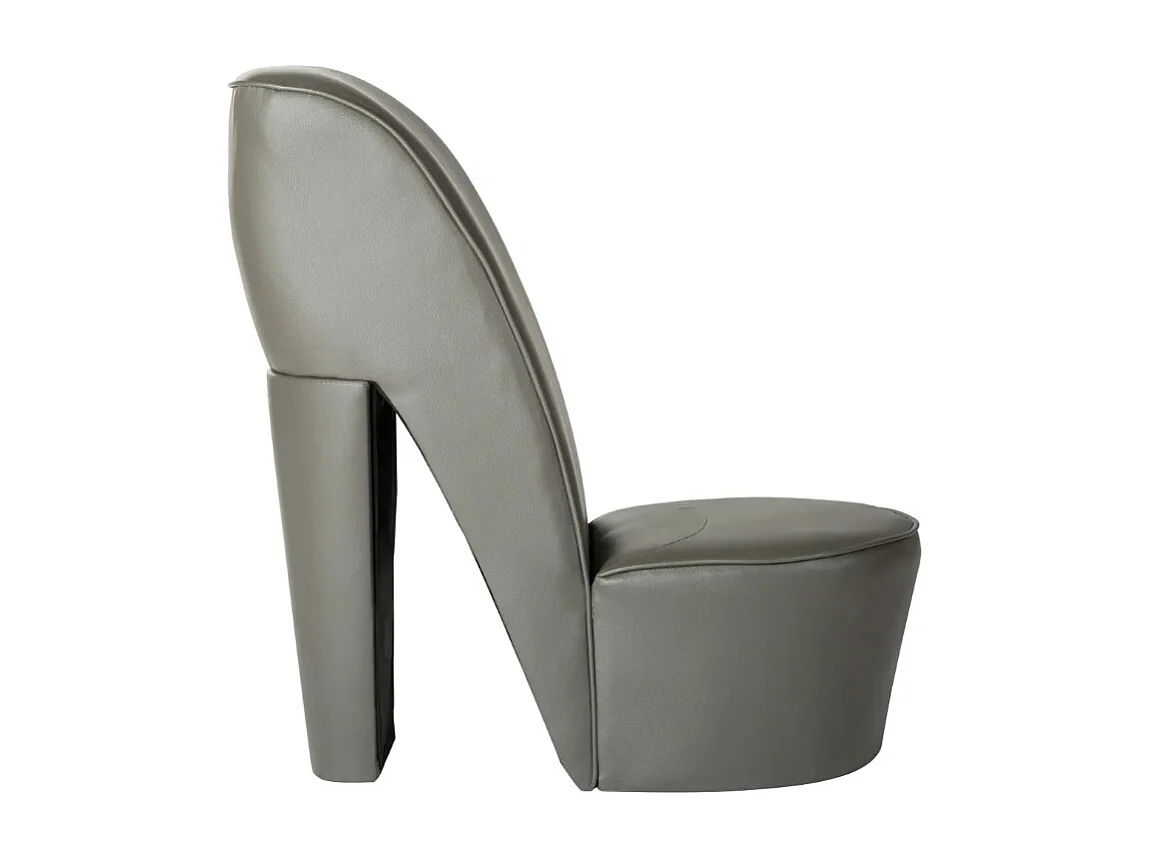 Fauteuil simili cuir gris Fahionly