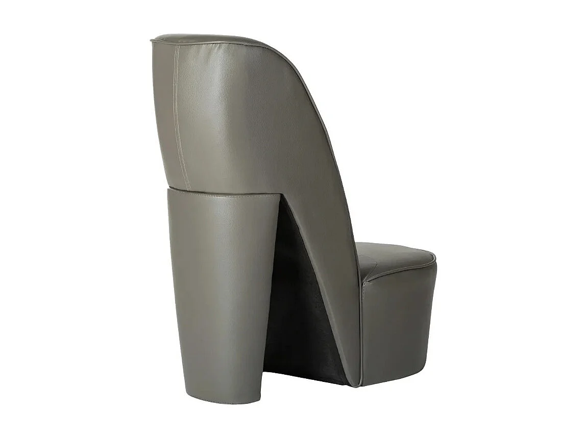 Fauteuil simili cuir gris Fahionly