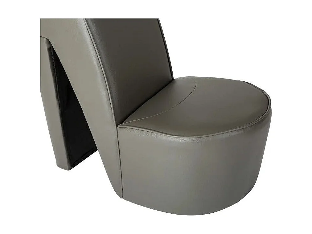 Fauteuil simili cuir gris Fahionly
