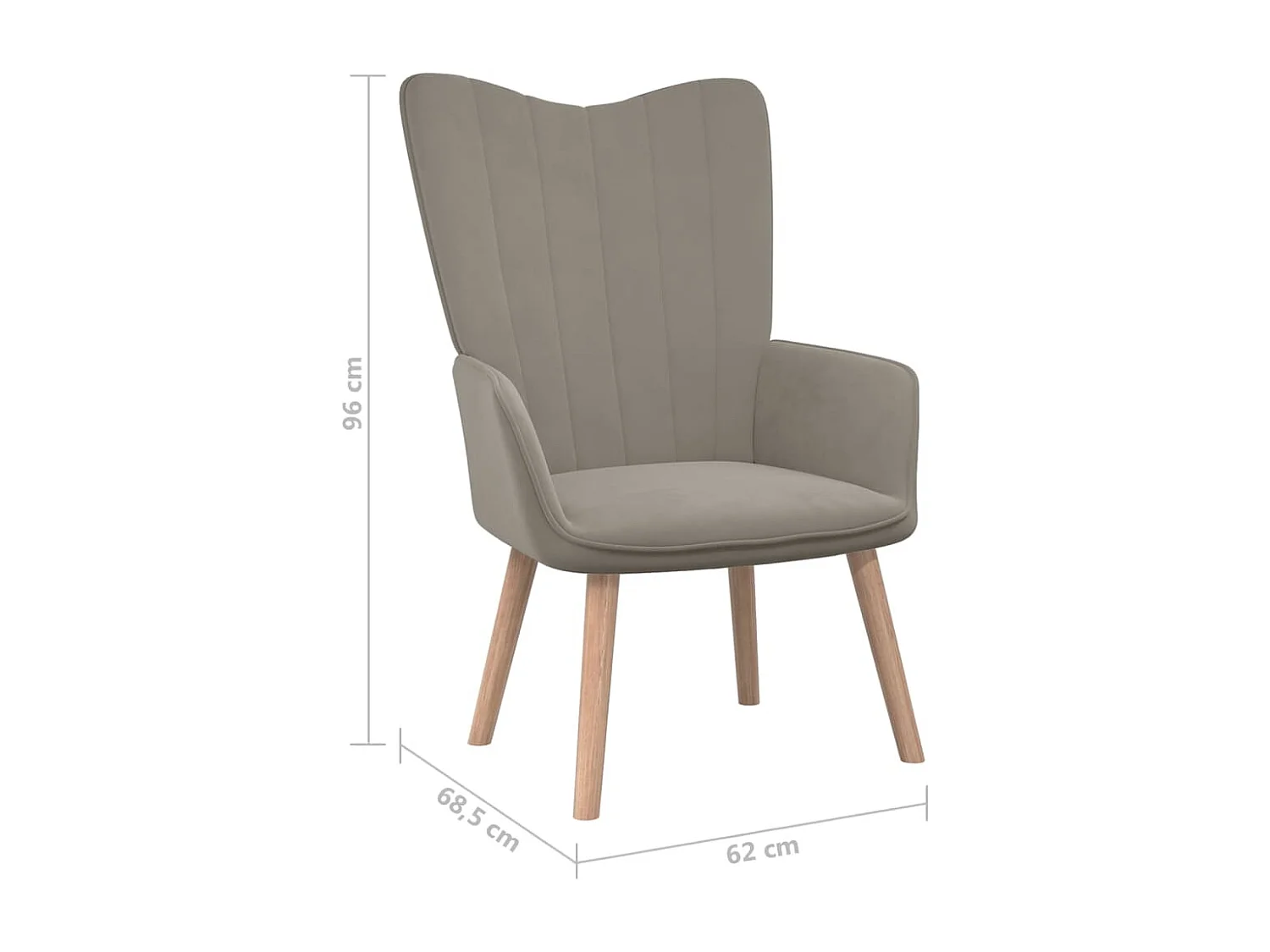 Fauteuil scandinave Gris clair Velours