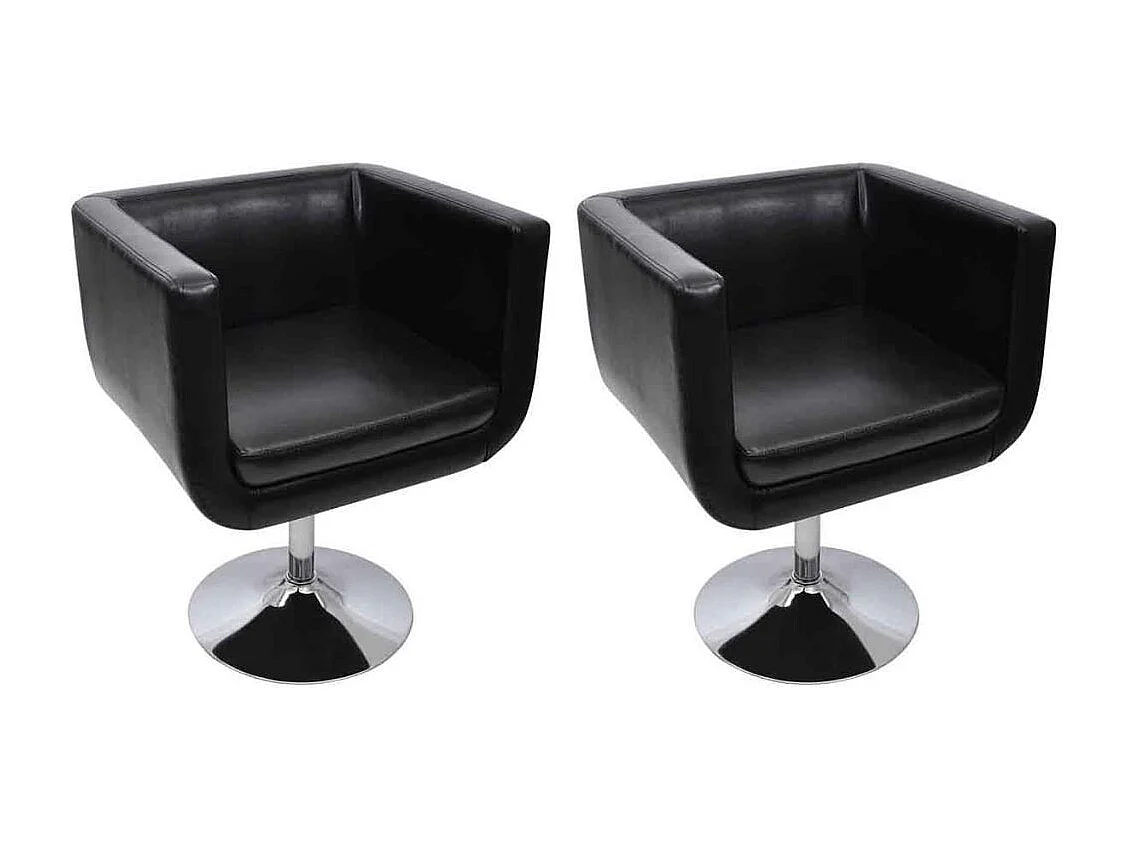 Chaise de bar 2 pc Cuir artificiel Noir