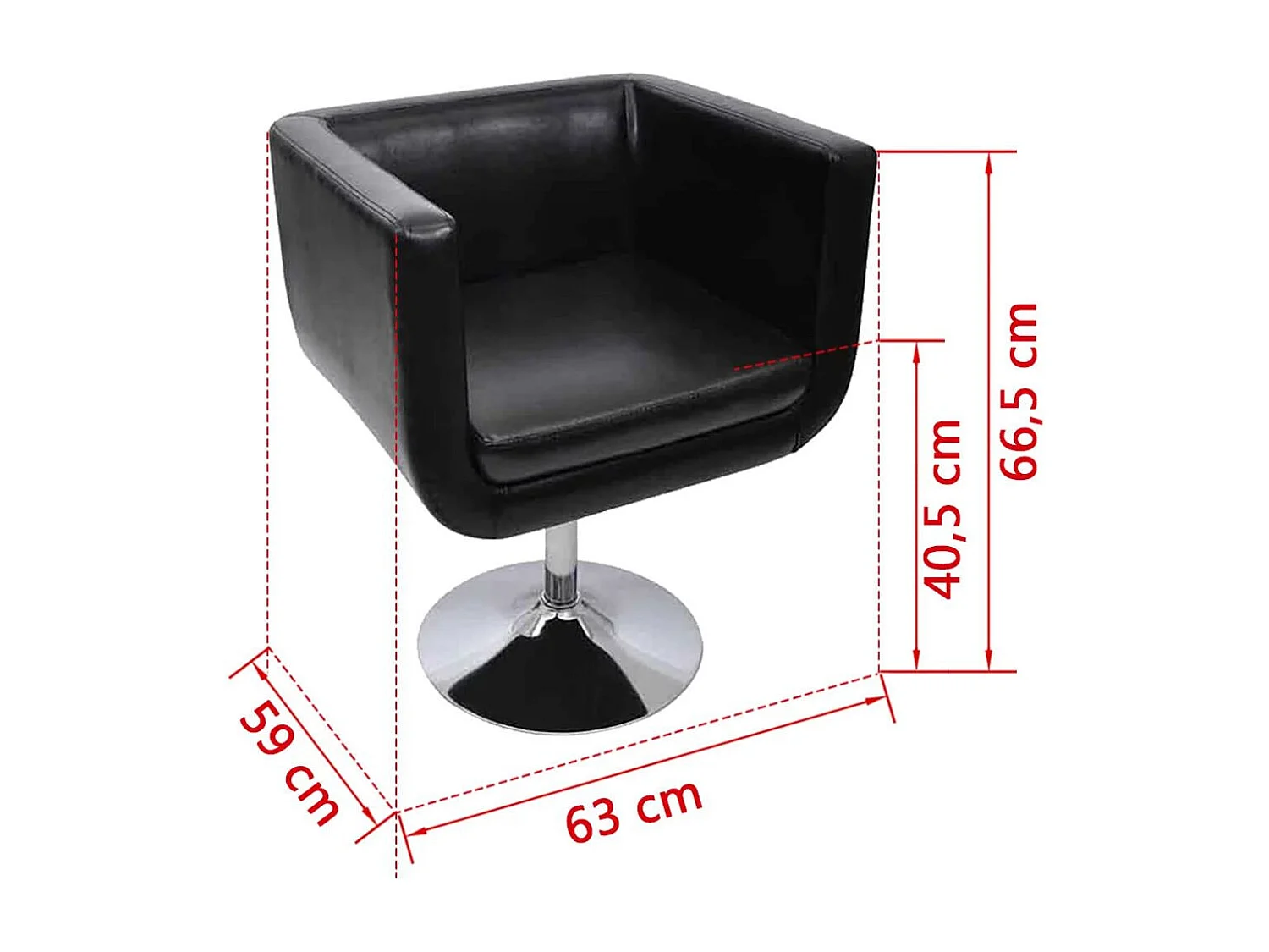 Chaise de bar 2 pc Cuir artificiel Noir