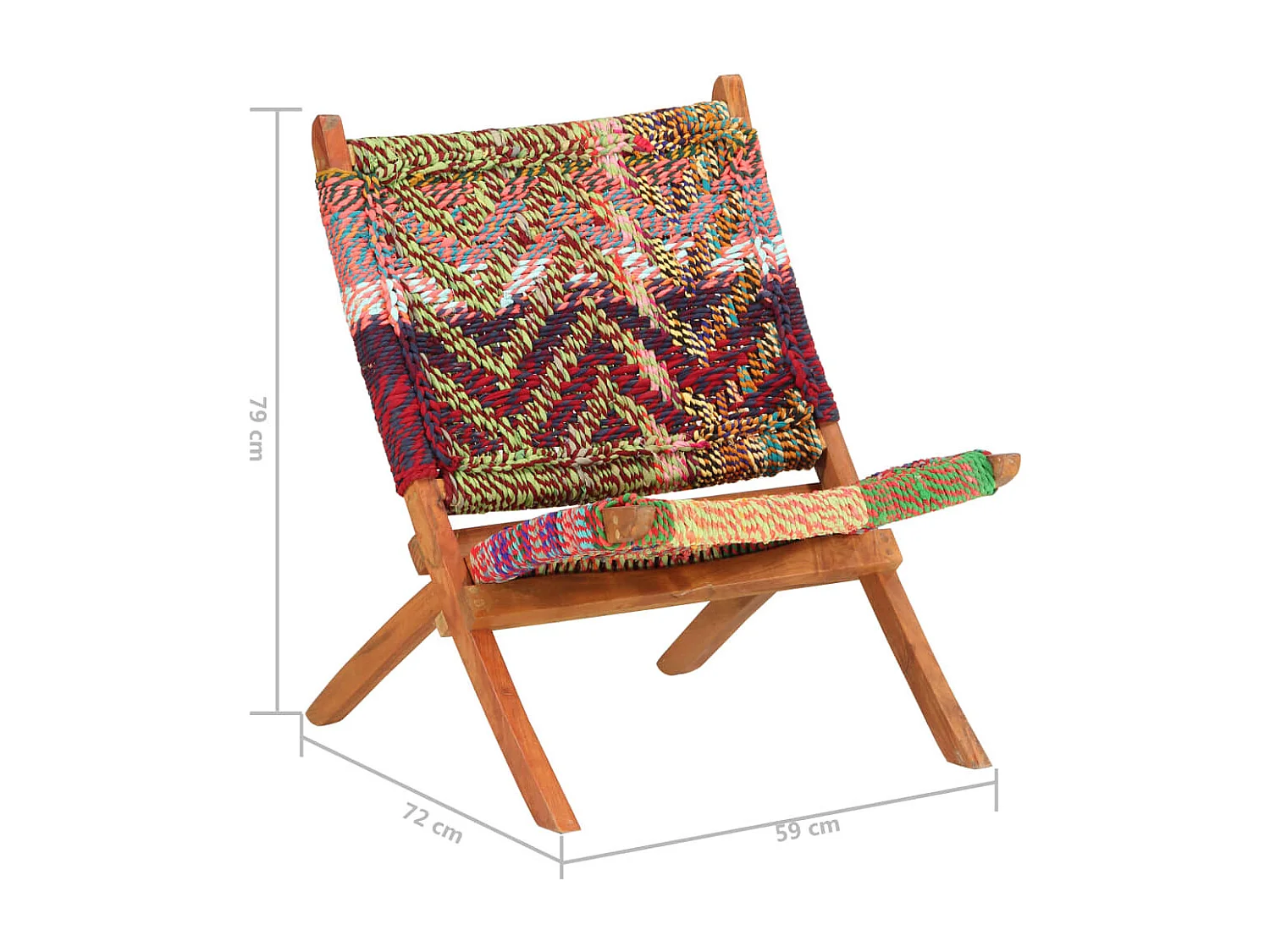 Chaise pliable Chindi Multicolore Tissu